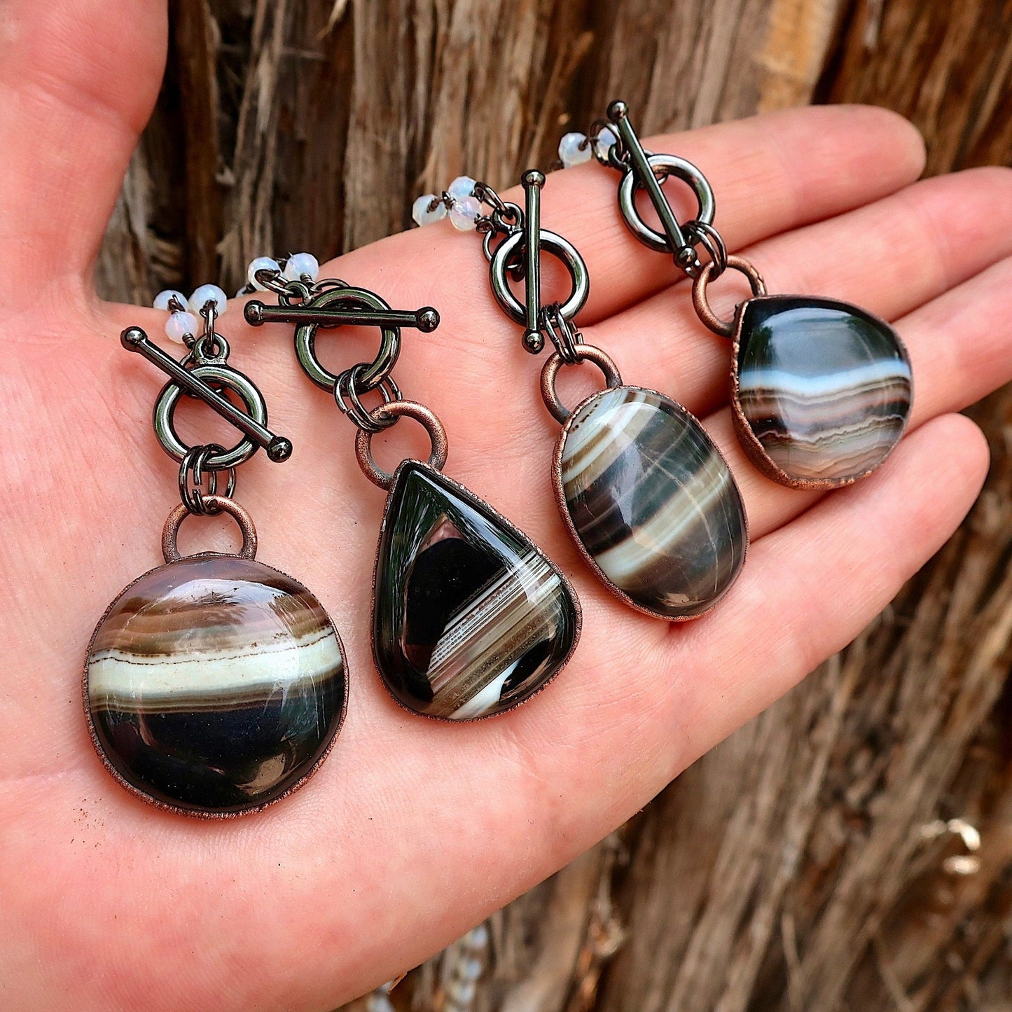 Banded Onyx Talisman Necklace| Handmade by Blackbird & Sage