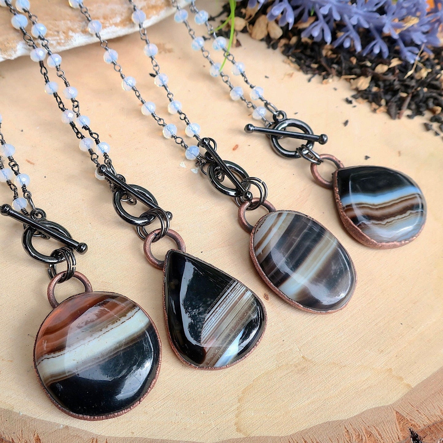 Banded Onyx Talisman Necklace| Handmade by Blackbird & Sage