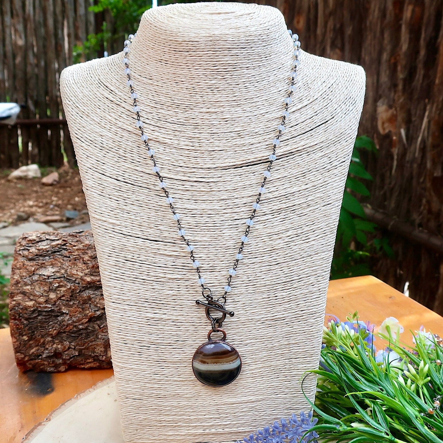 Banded Onyx Talisman Necklace| Handmade by Blackbird & Sage
